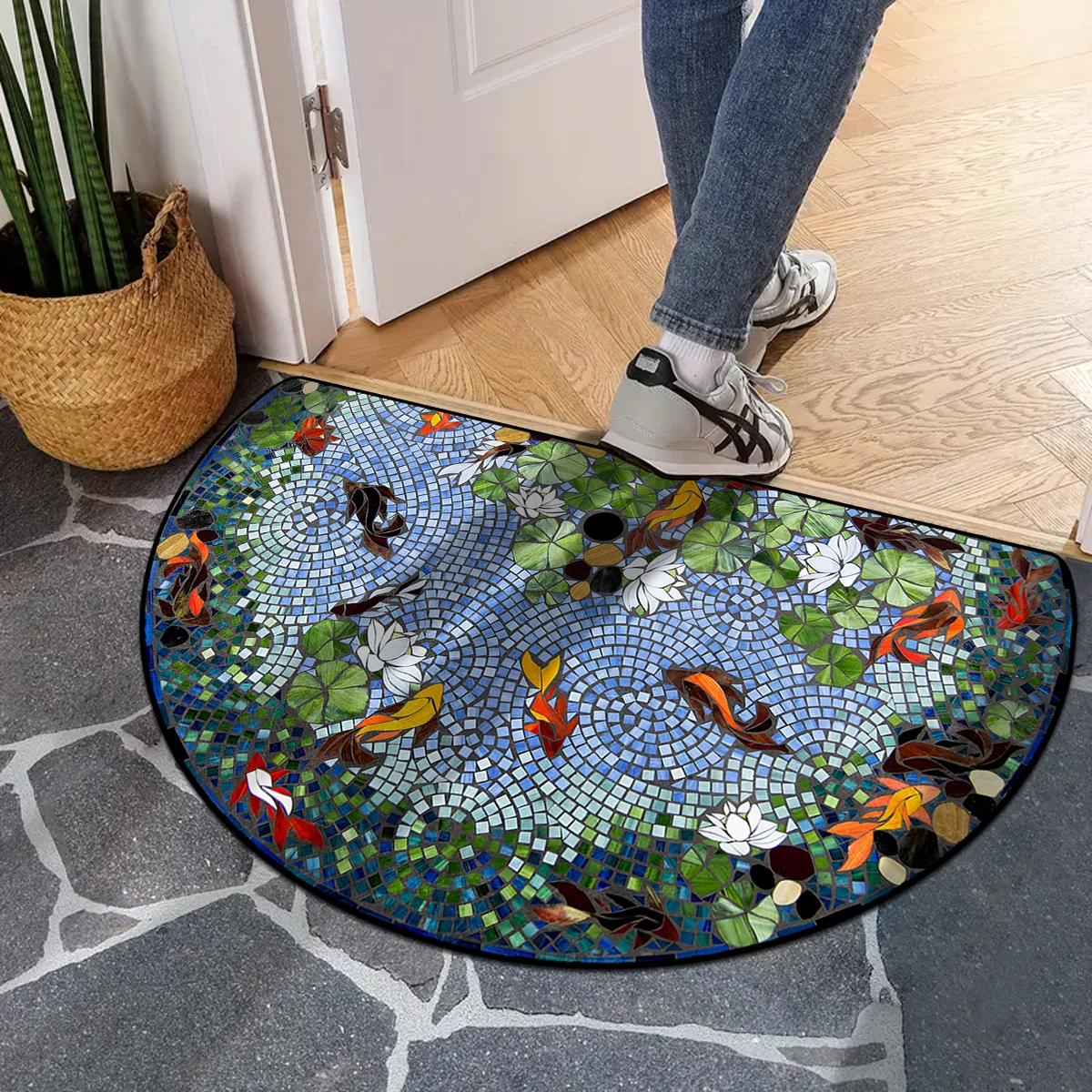 Semi-circular Carpet House Doormat Entrance Door Mat Home Outdoor Rug Entry Garden Decoration Floor Mats Tapete Entrada De Casa