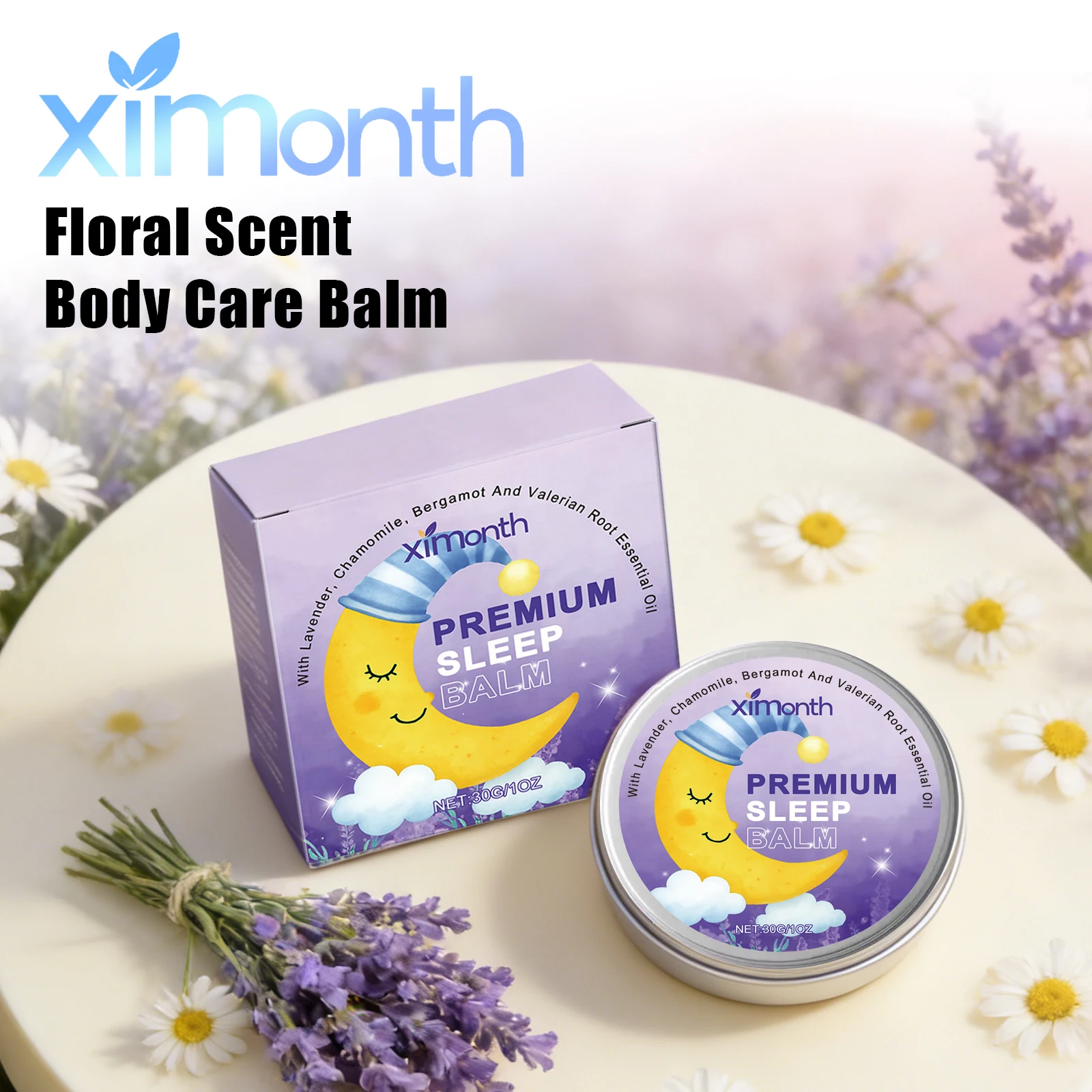 Ximonth Floral Scent Body Balm Soothe Tension Promote Deeply Sleep Relax Body Lavender Chamomile Fragrance Balm Help Sleep Balm