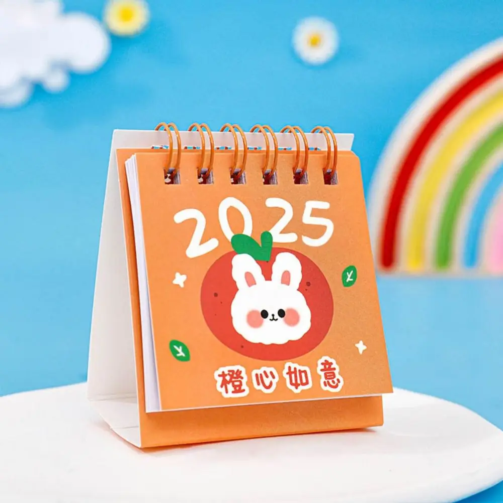 Creative Fruit 2025 Calendar Cute Agenda Organizer Fruit Text Calendar Mini Schedule Planner Mini Desktop Calendar Student