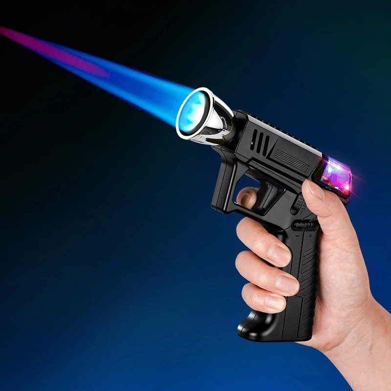 

2026 Type-C Charging Lantern Wide Jet Fire High Temperature Outdoor Spitfire Gun Welding Gun Lighter Windproof Gas Lighter