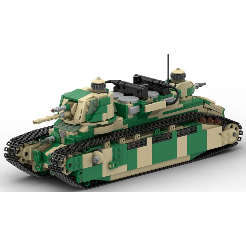 Char 2C WW2 الدبابات العسكرية نموذج MOC قوالب بناء معدات الحرب وحدات التكنولوجيا الهدايا عطلة تجميع ألعاب أطفال دعوى #2