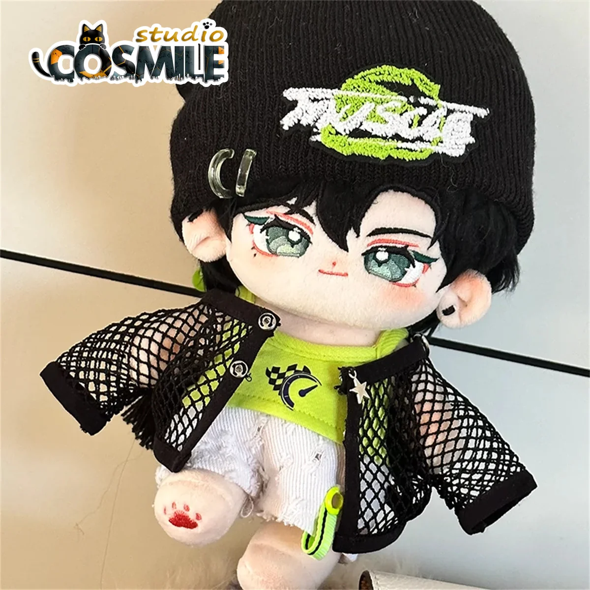 

Kpop Star Idol Street Shoot Hip-hop Cool Guy Boy Green Fashion Costume Stuffed Plushie 20cm Doll Clothes Clothing MN