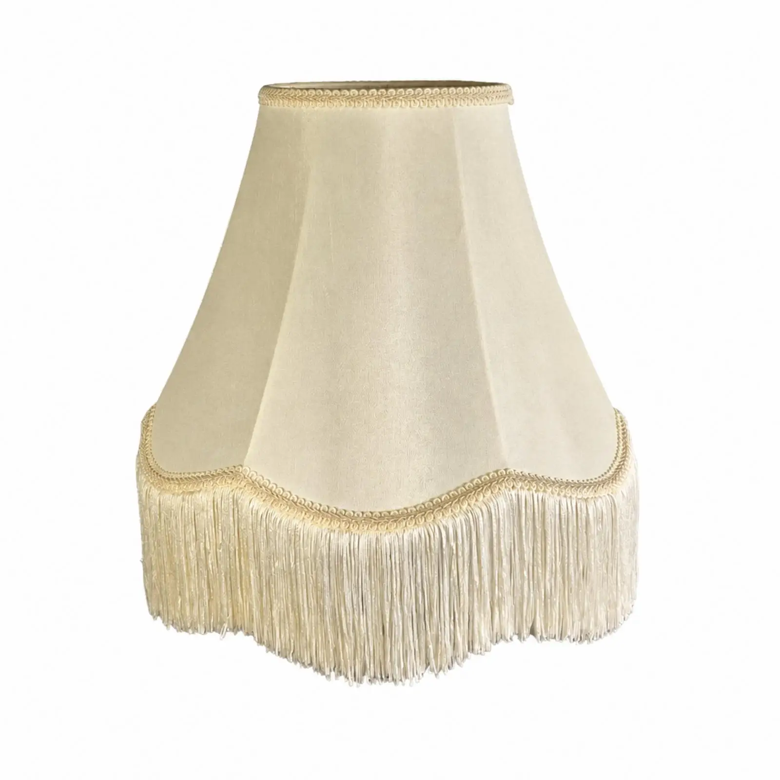 Foldable KD Fabric Lampshade for Bedside Table Lamp Bamboo Silk Material with Trim