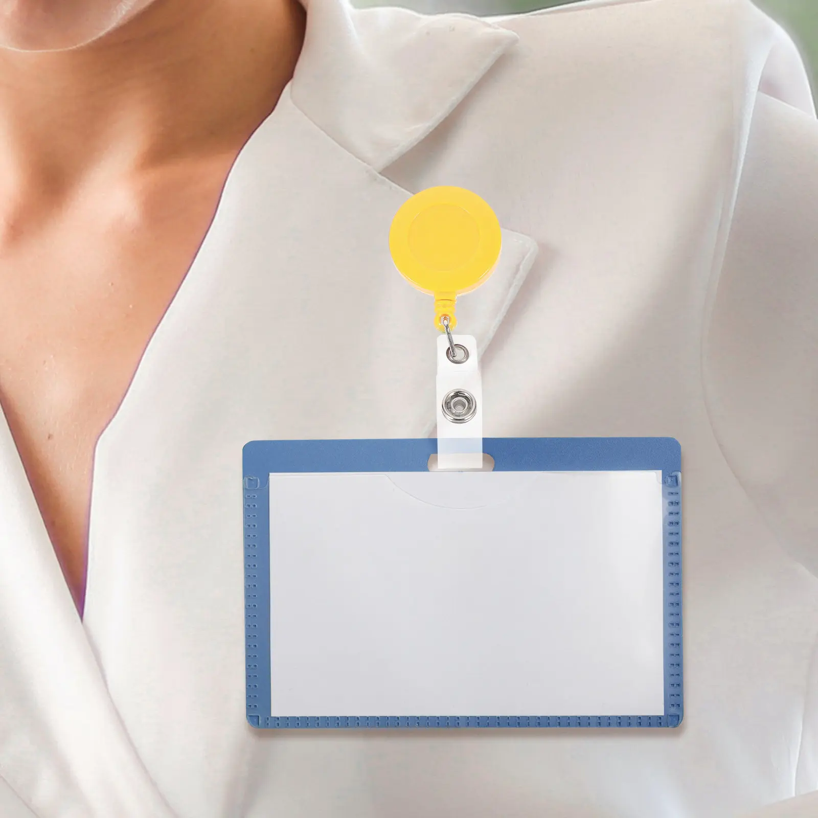 6Pcs Badge Reel Clip Retractable Name Badge Holder Colored Id Card Holder for Nurses Teachers Office Staff Factory Workers