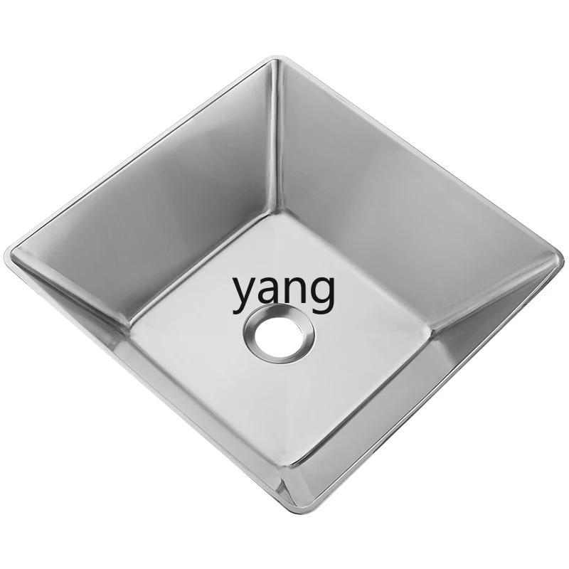 

YQJ stainless steel table wash basin small apartment square art hotel bed and breakfast bathroom basin