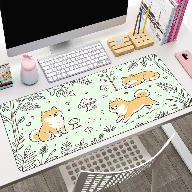 Computer Mouse Pad Gaming Mouse Pad Pc Accessories Cute corgi Chai Dog Office Desk Mat Large Mouse