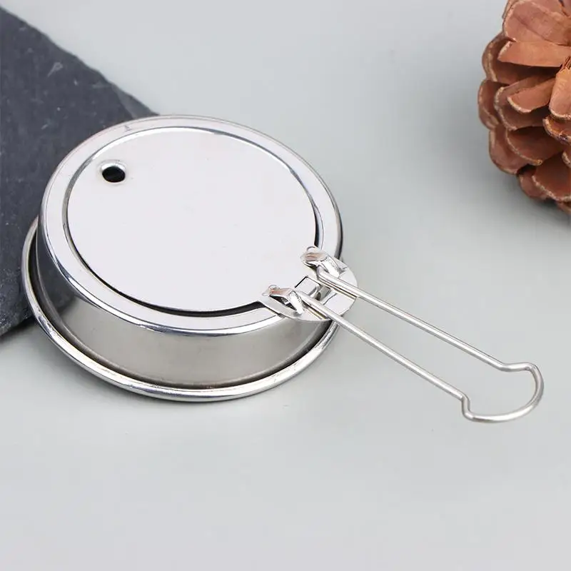 Stainless Steel Alcohol Furnace Fire Extinguishing Cover with Handle Spill Proof Ignition Lid for Portable Stove