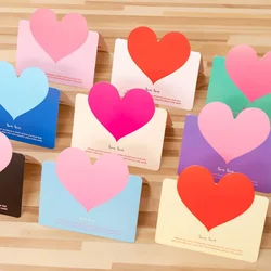 Tarjetas de felicitación con forma de corazón, Mini tarjetas de felicitación para boda, cumpleaños, día de San Valentín, 9,8x8,5 cm, 10 unidades por juego