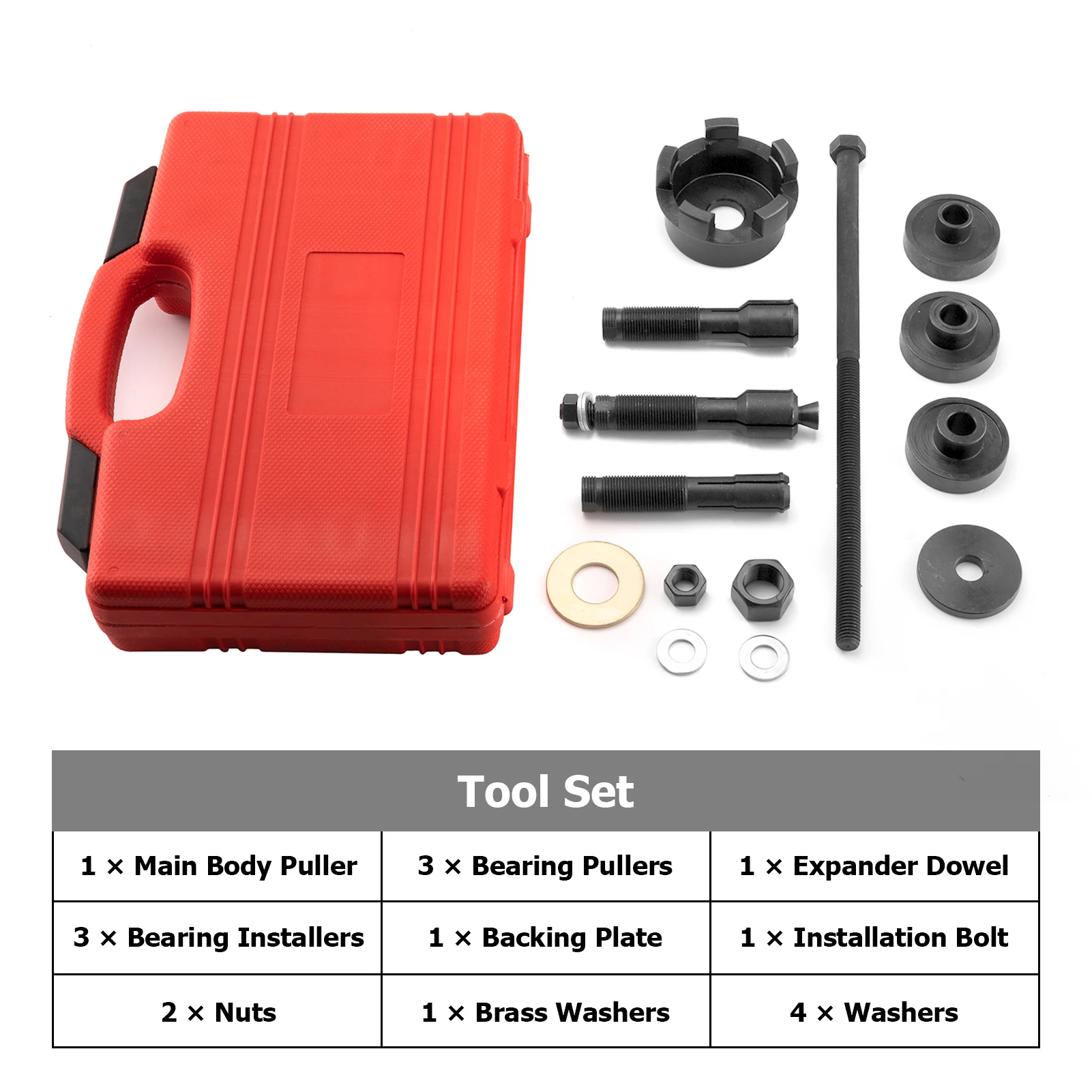 Wheel Bearing Remover and Installer Puller Tool Suite for Harley Davidson 2000+ VT102 Motorcycle 0.75\