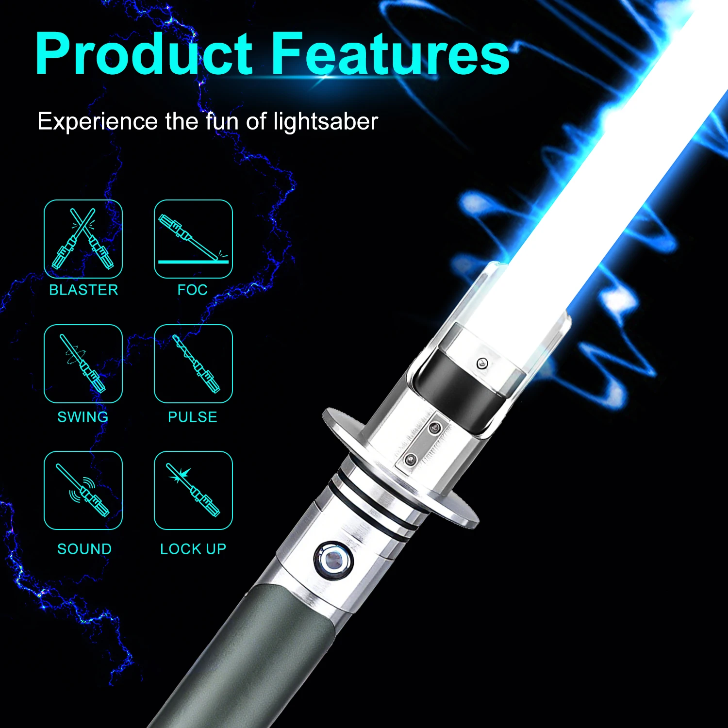 TXQSABER Kanan Lightsaber Neo Pixel Bluetooth App Control Smooth Swing Metal Hilt RGB Color Shift Blaster Cosplay Light Sword