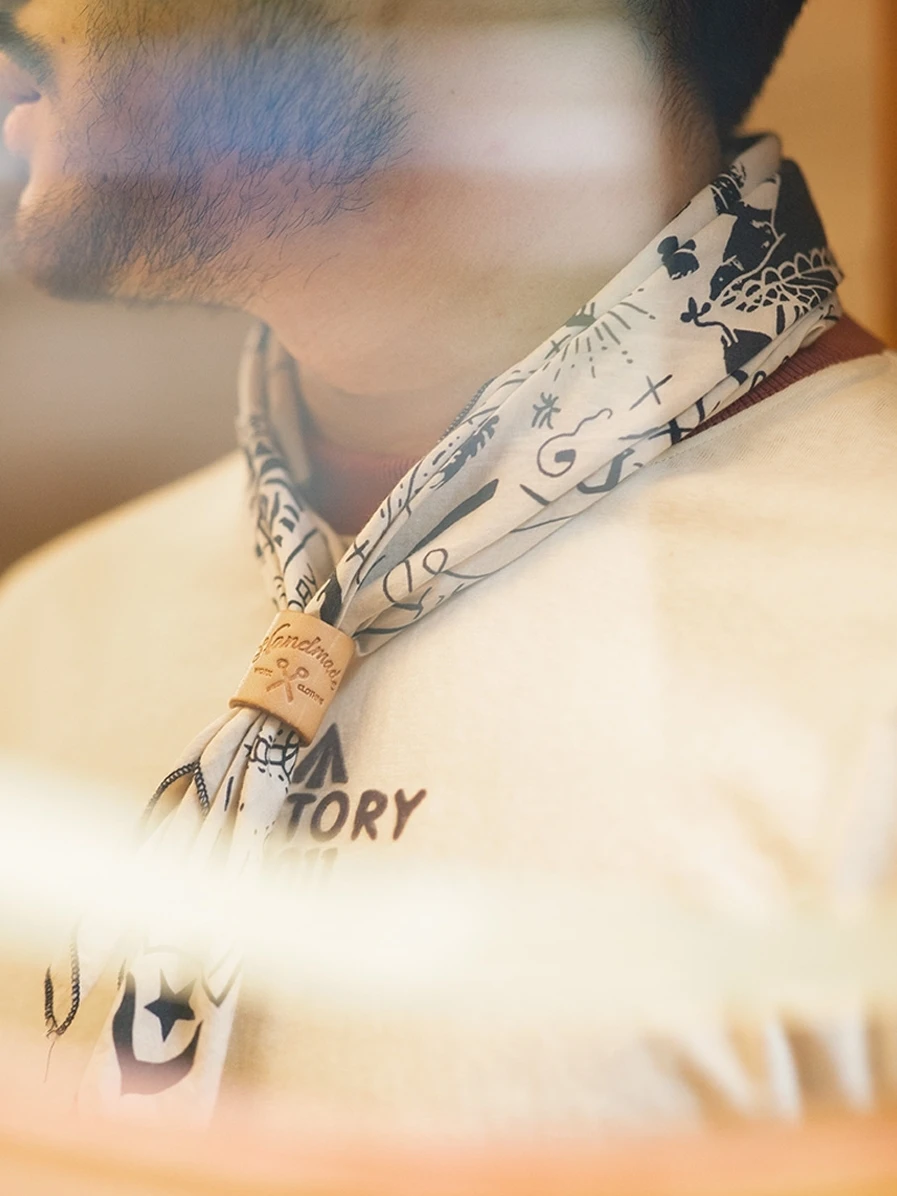 Maden Heren Vintage Ankerprint Hoofddoek Walnoot Bloem Artistieke Netie Vierkante Sjaal Bule Faionable Katoen