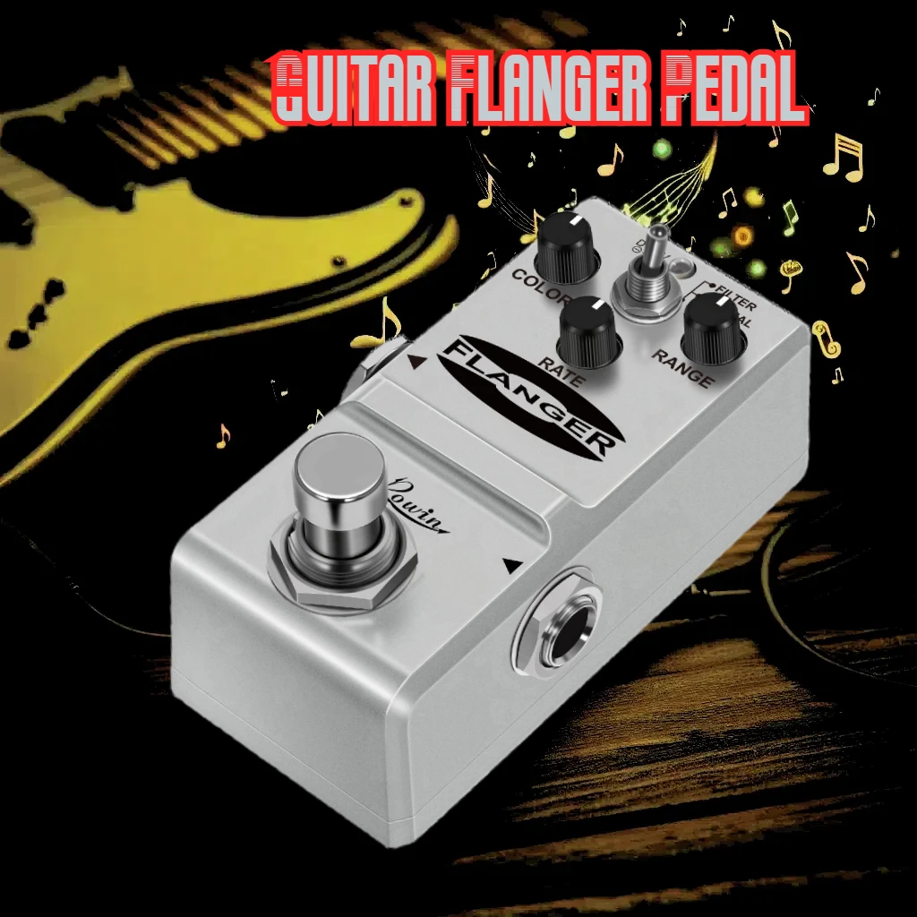 

Rowin Nano Tiny Pedals Flanger Guitar Bass Flanger Pedal Effects Durable Metal Case Classic Flange Tone True Bypass