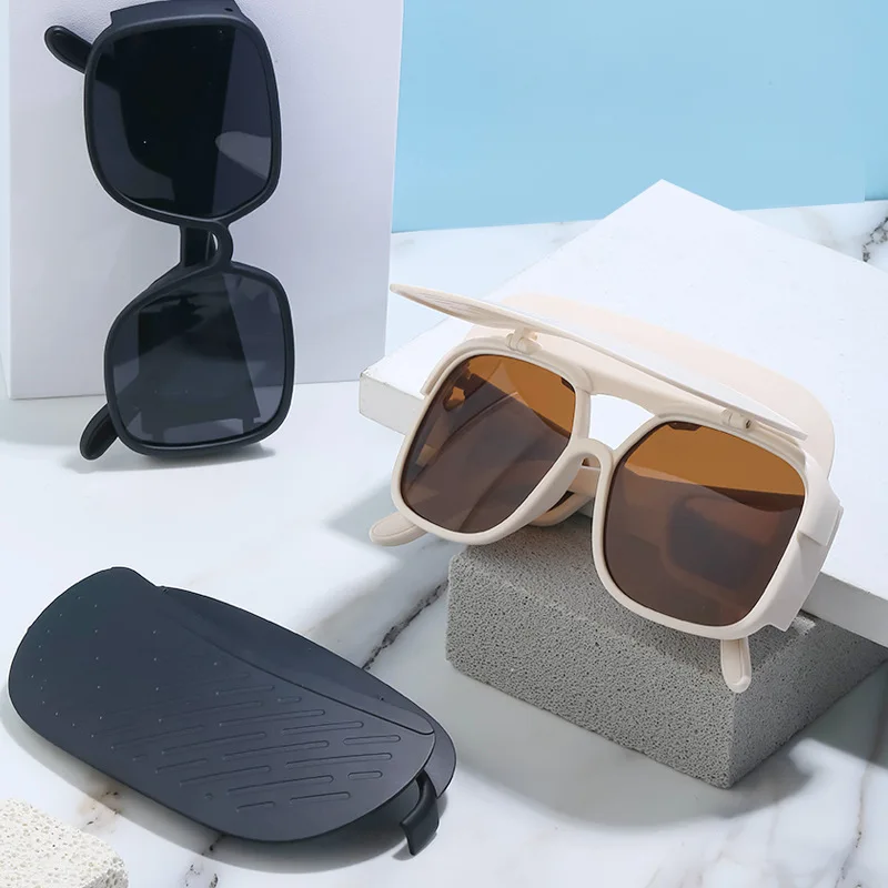 Polarized Sunglasses Summer Outdoor Camping Creative Anti Sunburn Sun Glasses with Sun Visor Men Women Sunscreen Glasses UV400