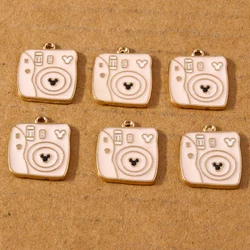 10pcs Cute Enamel Simulation Camer Pendant Charms for Jewelry Making Necklace Earrings Handmade Bracelet Accessories Supplies
