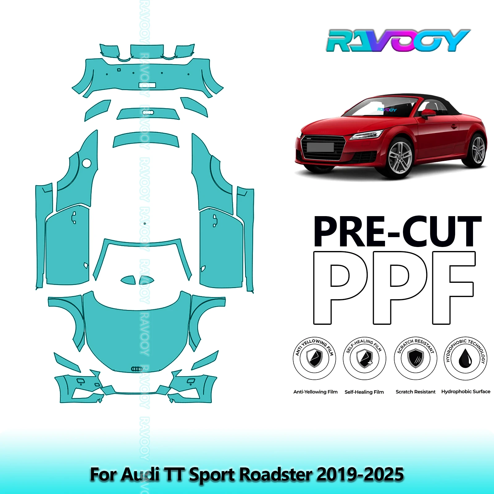 

Full Vehicle Clear Bra Precut PPF Paint Protection Film For Audi TT Sport Roadster 2019-2025
