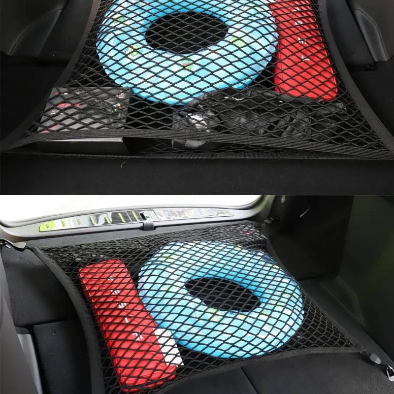 Car Trunk Mesh for Tesla Model X Storage Organizer Rear Net Luggage Cargo Elastic Pocket Hook Net Interior Car Accessories 2023