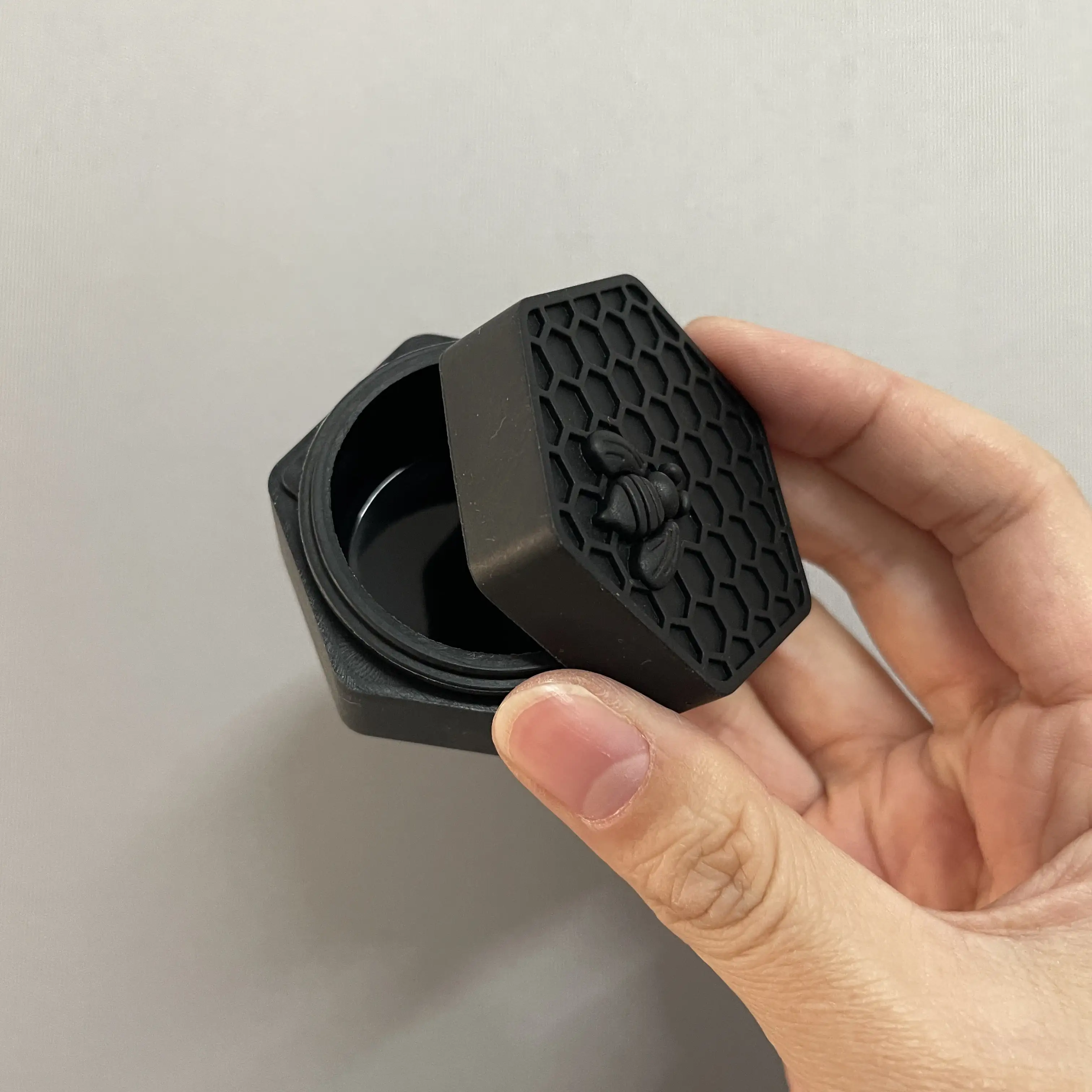 Solid Black Silicone Honeycomb Stash Container 26ML