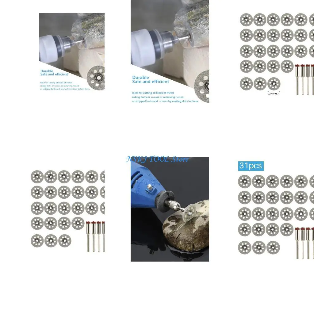 

L8RC 31 шт. Алмазные отрезные диски Аксессуары для шлифовальных машин Шлифовальная насадка 22 мм