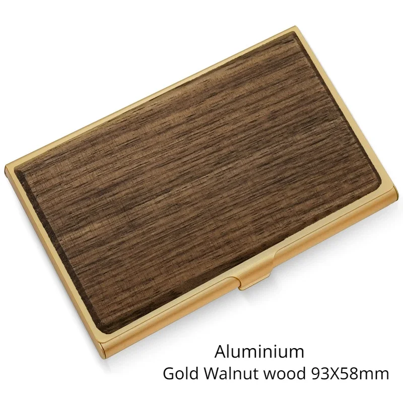 Laser Engraving Logo Wooden Metall Business Card Box Customized Wood Stainless Steel Clip Personalized Cardcase Activities Gifts