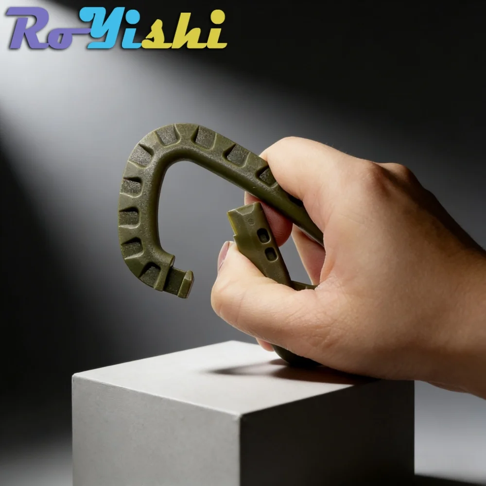 2/4/6Pcs Plastic Carabiner Molle Clip Keychain Hard Spring Snap Gear Hook Outdoor Camping Hiking Tools