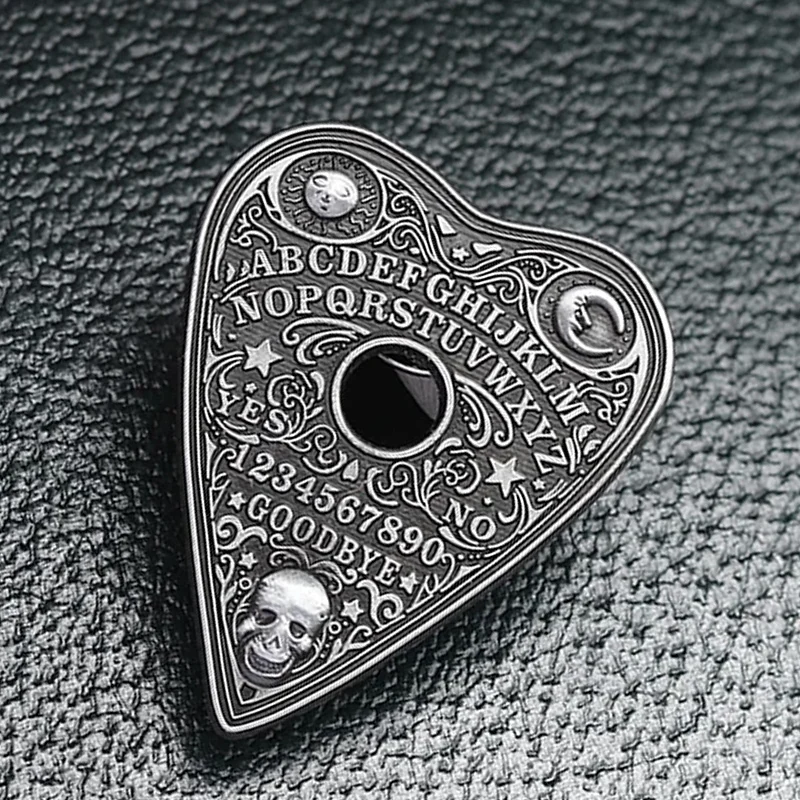 Spirit Board Heart Skull Ouija Mystic Oracle Planchette Enamel Pin Yes or No Sun and Moon Pin Gothic Witch Brooch Lapel Badge