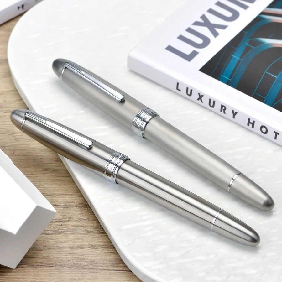 For Asvine J16 Piston Fountain Pen, Germany Jowo EF/F/M/B Nib, Solid Titanium Smooth Writing Office Gift Pen with Wrench