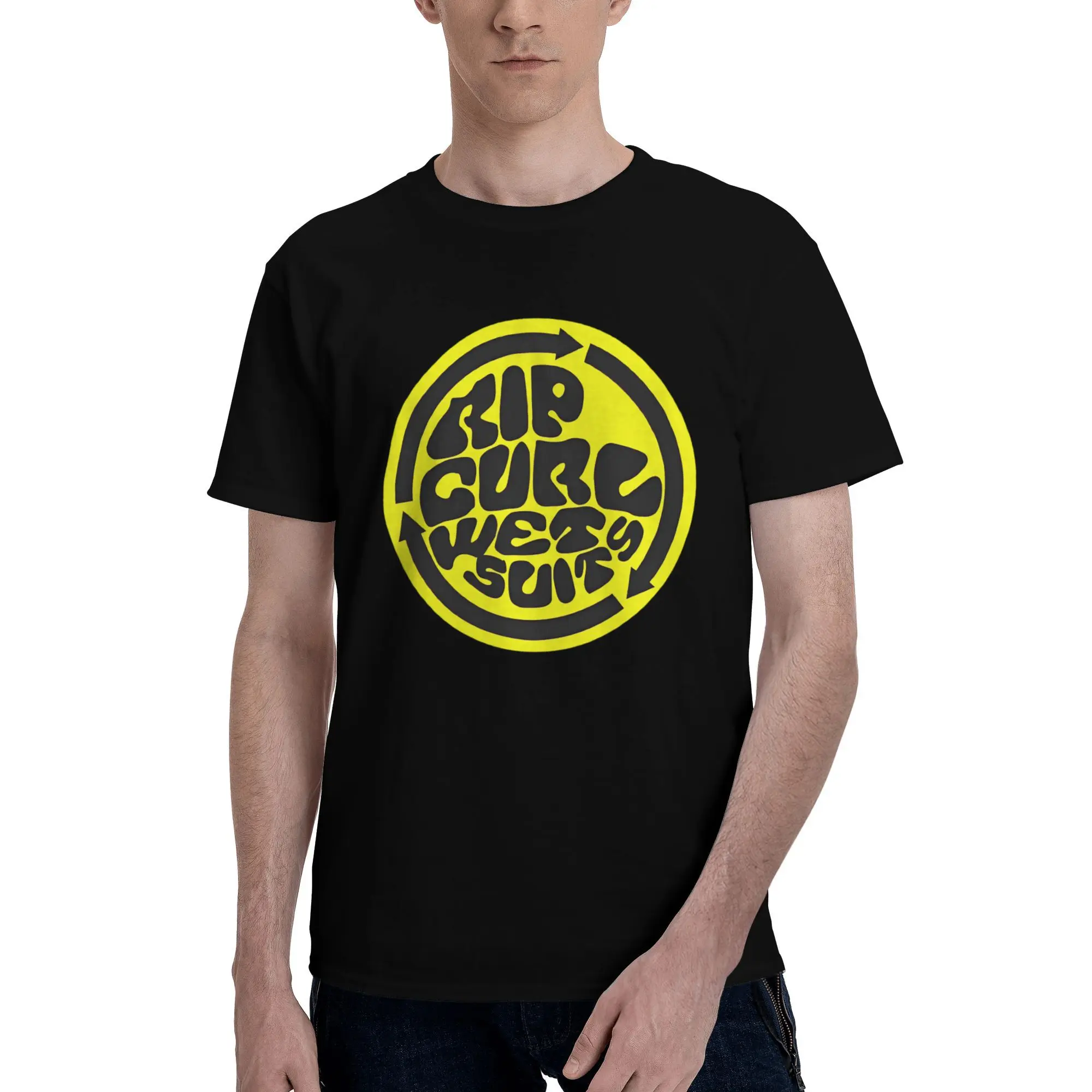 

R Rip C Curl Yellow Fusion Merch Men Women T Shirt Pure Cotton Tee Graphic Printing T-shirt Clothing