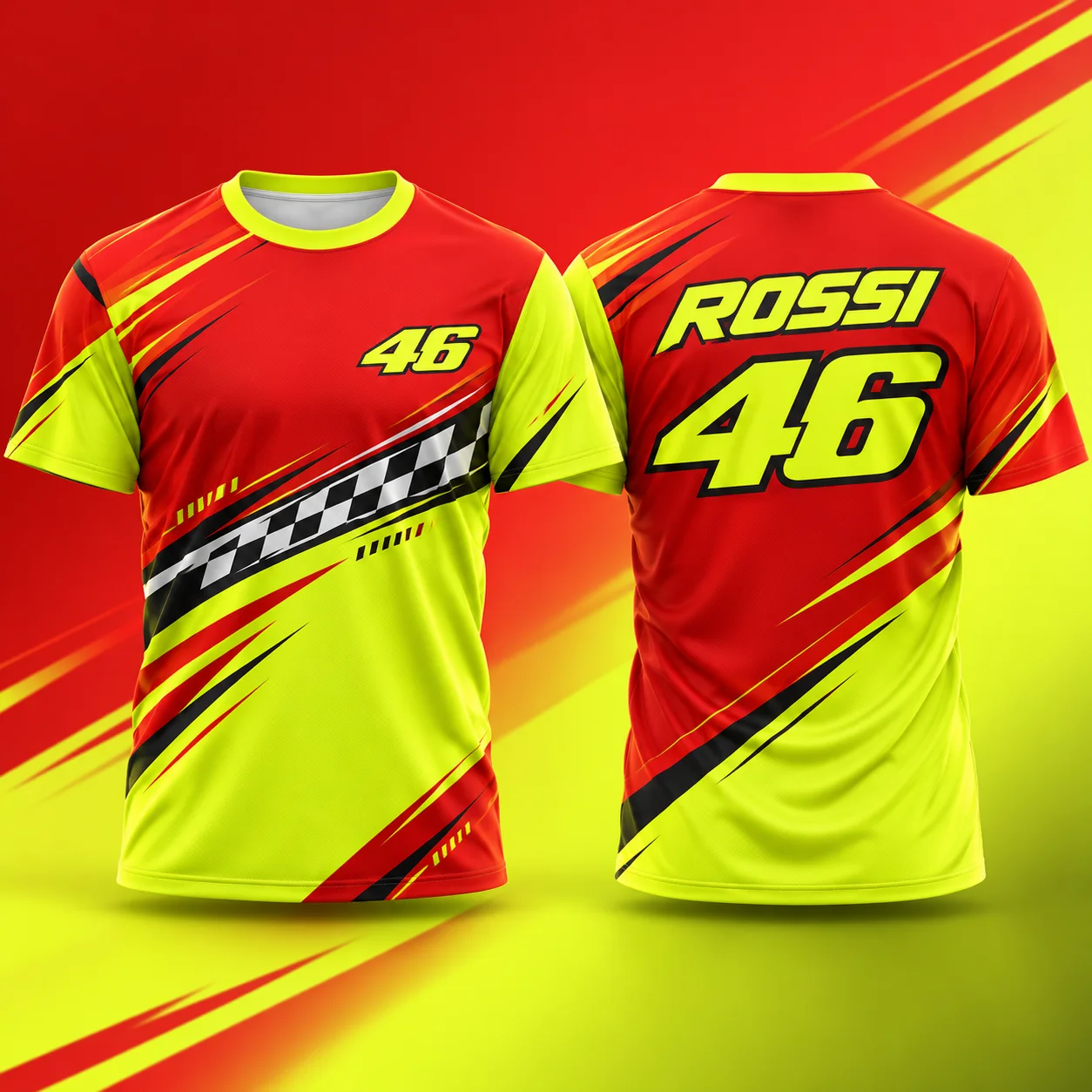 Rossi 46 Mens Pro Motorcycle Racing Jersey Summer Track Day Casual Streetwear Unisex Motorsport Fan Gift Athletic Graphic Shirt