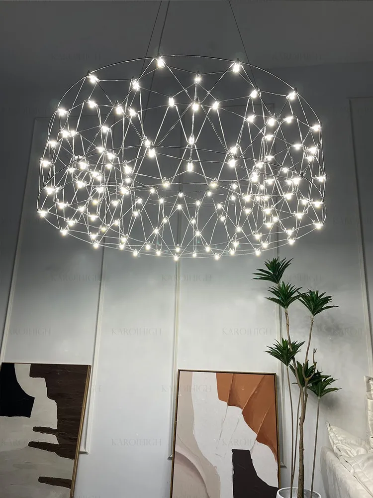 Italian living room dining room chandelier minimalist villa sales department shopping mall exhibition hall starry sky chandelier