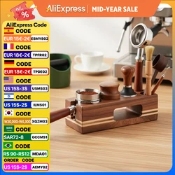 Coffee Tamper Mat Station Stand Portafilter Holder Support Base Rack Walnut Wood For 51MM 54MM 58MM Espresso Accessories Barista