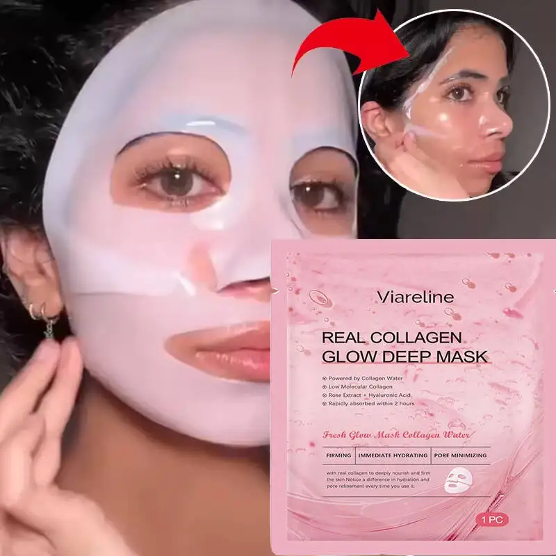 

Collagen Hydrating Face Mask Pore Minimizing Anti Wrinkle Lift Firm Elasticity Enhancing Brightening Hyaluronic Acid Sheet Masks