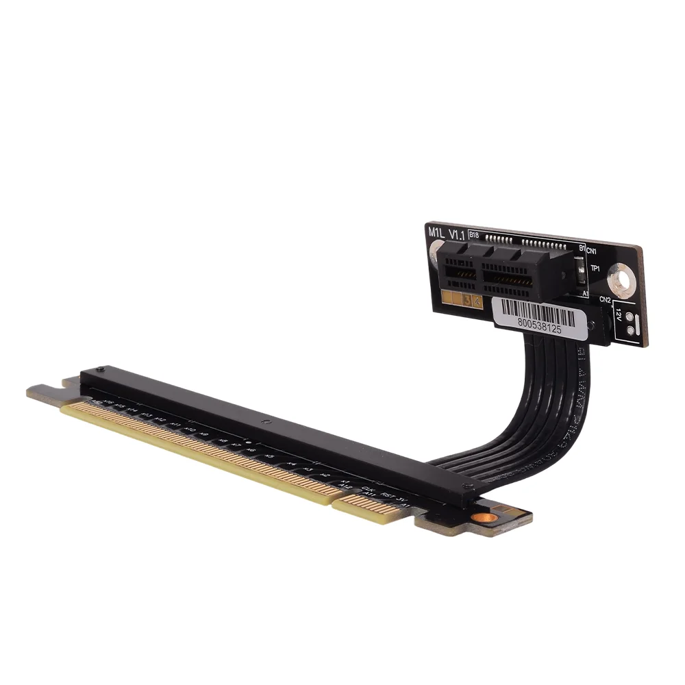 PCIe 4.0 X16 To X1 X4 X8 Extension Cable M.2 U.2 PCI-E Slot Riser Adapter 90 Degree Angle  for Mini-PCIe WiFi and NVMe SSD Card