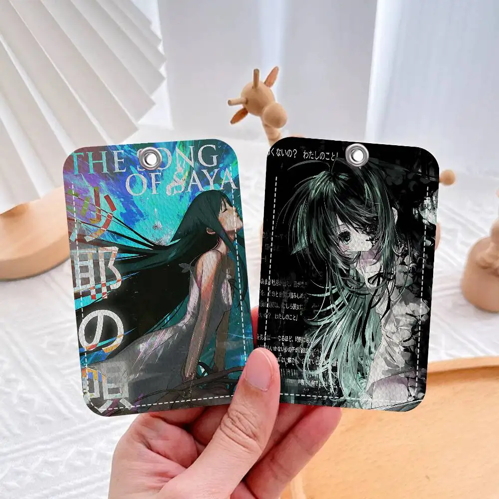 S-Saya no Uta The Song of Saya Cartoon Card Keychain Anime Fashion Pendant Bag ID Door Card Case Bus Card Cute Adult