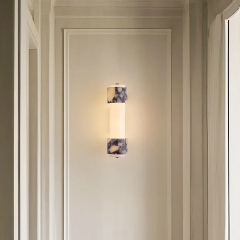 

Mordern French Luxury Marble Column Light LED Pendant Light Lamp For Bedroom Living Room Office Indoor Home Decorative Fixture