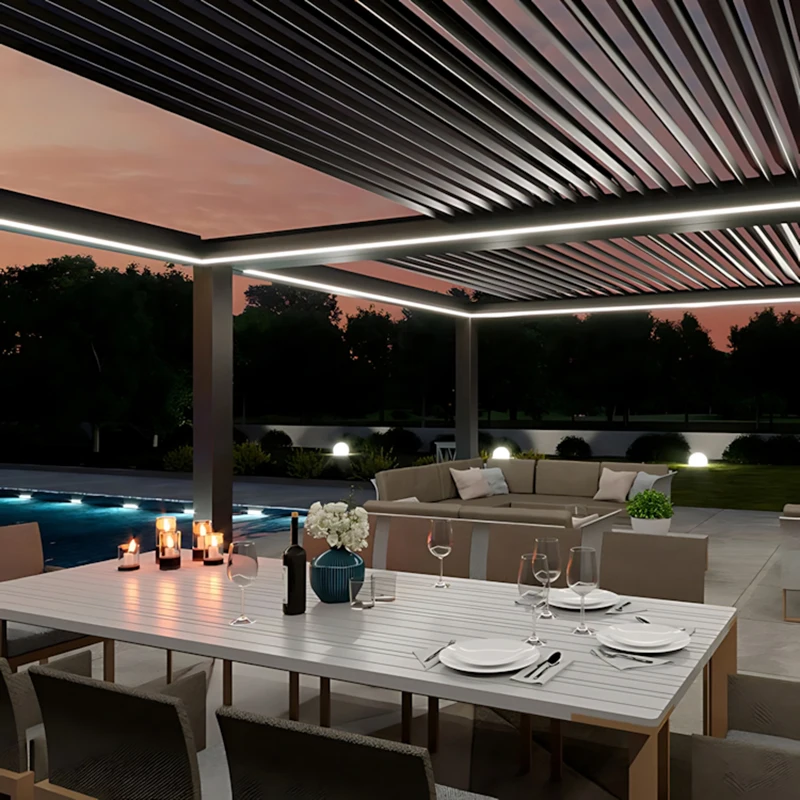 Outdoor Retractable Aluminum Pergola with Louvre for Garden Patio Backyard pergola