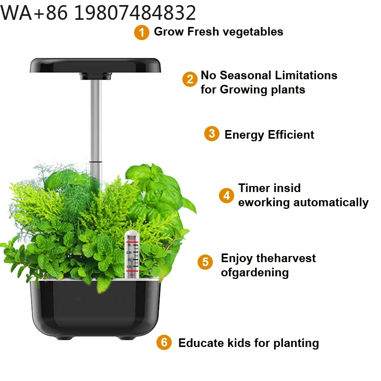 12 Pod Large Capacity Soilless Grow Pot Full Spectrum All-Stage LED Light Timing Circulation Hydroponic Cultivation Kit For
