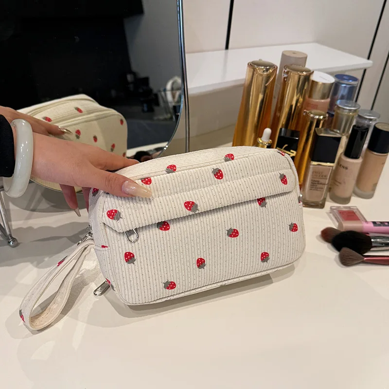 

Cosmetic Bag Women Makeup Case Organizer Korean Cosmetic Pouch Necesserie Travel Toiletry Bag Canvas Beauty Case 2025 New
