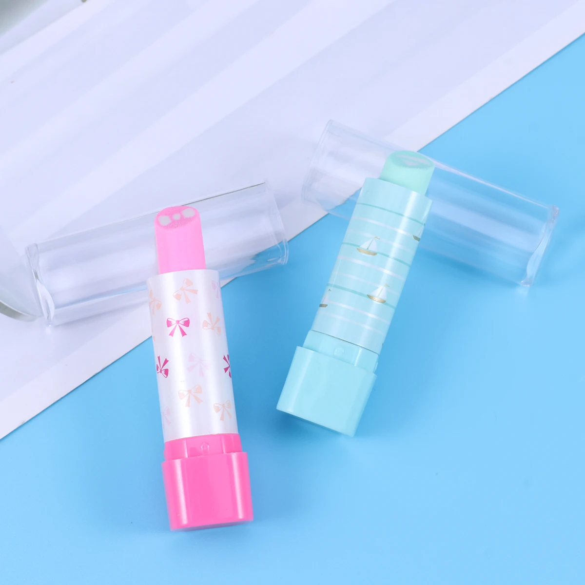 

10 Pcs Lipstick Eraser School Supplies Cute Girls Shaped Pencil Erasers Lipsticks Student