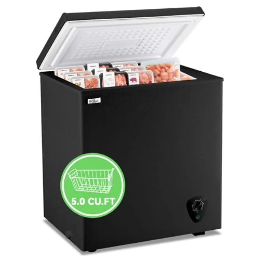 

WANAI Chest Freezer 5.0 Cu.Ft Large Deep Freezers Freestanding Top Open 7 Temp Control Low Noise with Removable Basket for Dorm