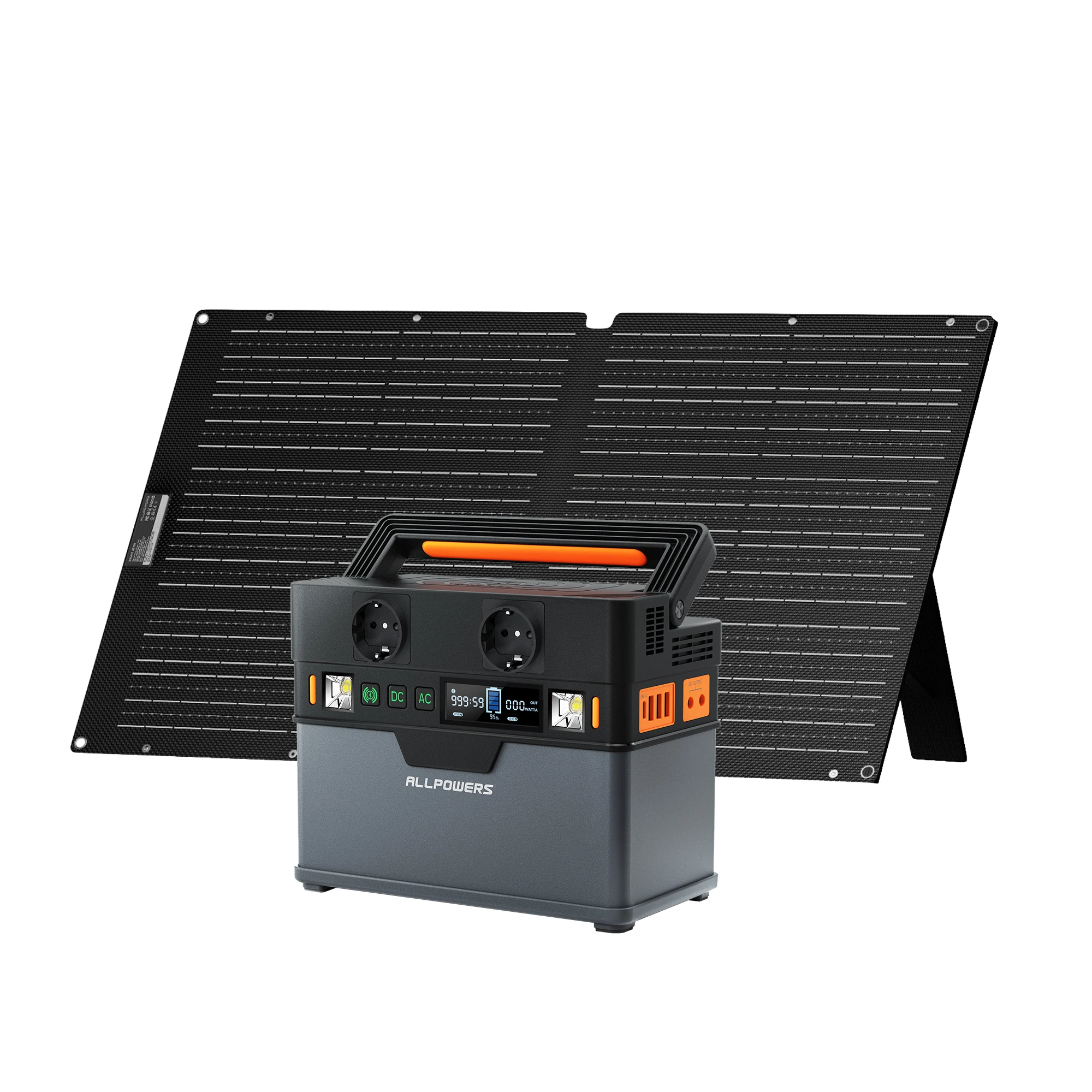230V / 110V 300W tragbares Kraftwerk 288Wh Solargenerator Notstromversorgung & 18V 100W faltbares Solarpanel für Camping