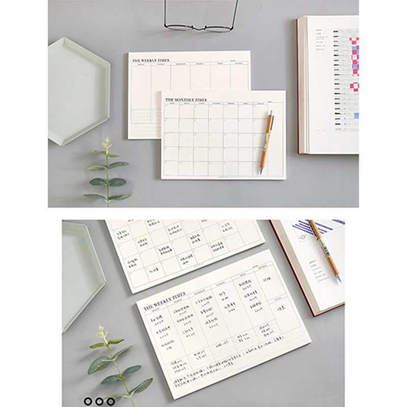 1pcs 60 Sheets Weekly Planner Monthly Undated Agenda A5 Notebook Schedules Study Planner Stationery Office School Supplies