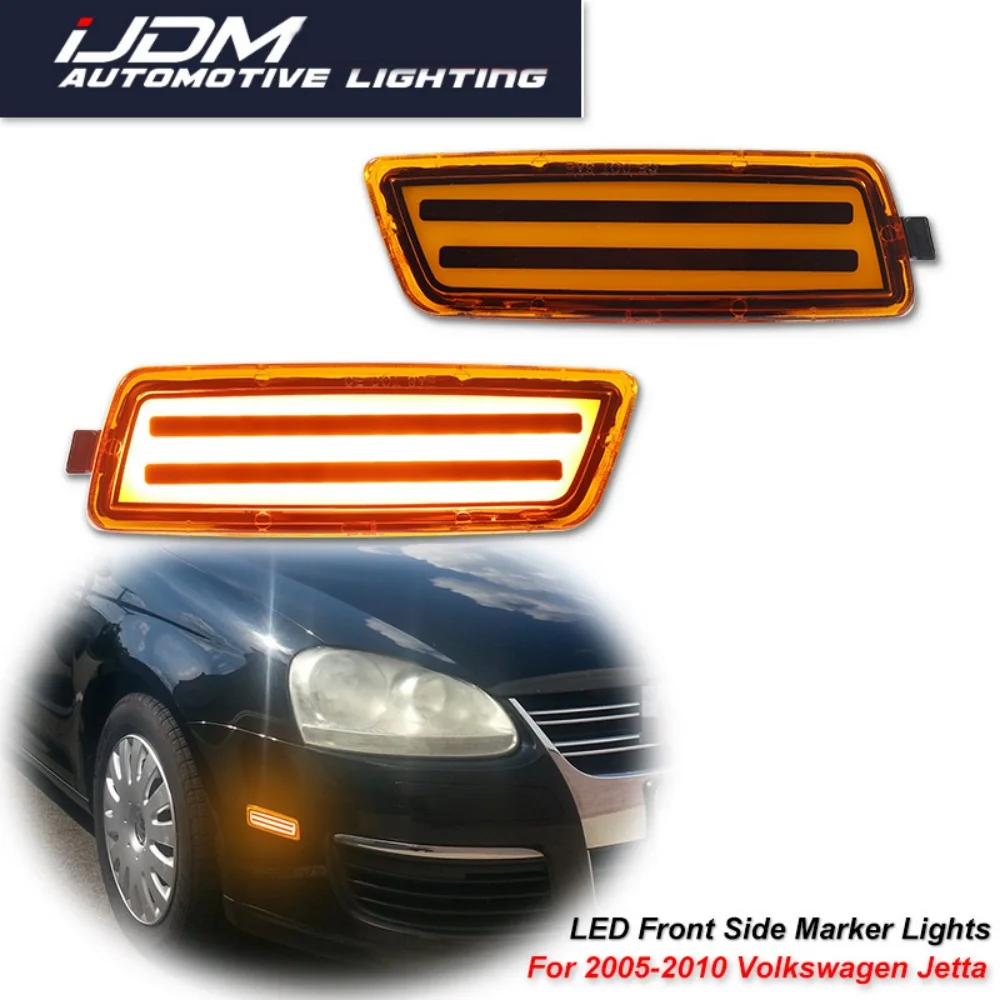 Amber / White LED Front Fender Side Marker Turn Signal Parking Lights For Volkswagen VW MK5 Golf TDI GTI Rabbit Jetta R32 MK6
