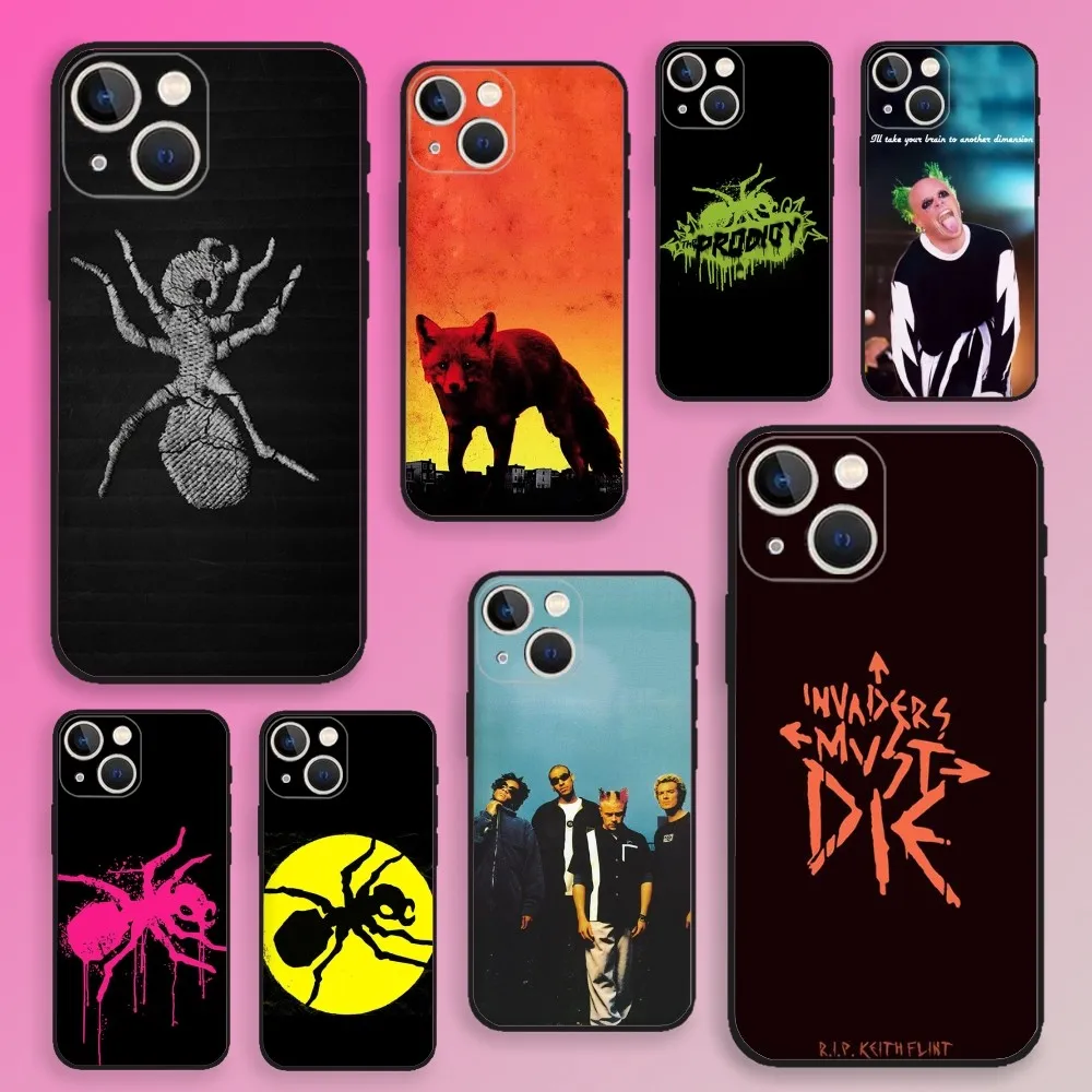 The Prodigy Artist Logo Phone Case For iPhone 16,15,14,13,12,11,Plus,Pro Max,XS,X,XR,SE,Mini,8,7 Soft Silicone Black Cover