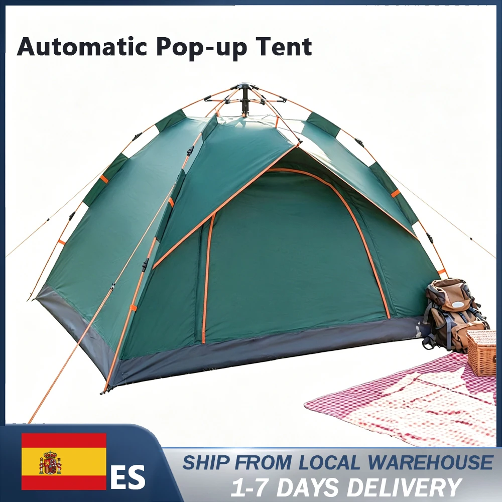 Tiendas de Campaña Pop-up, Tienda Automática de Apertura Rápida, Tienda Plegable para Acampar al Aire Libre, Tienda Ultraligera para 2 Personas con Gancho Superior