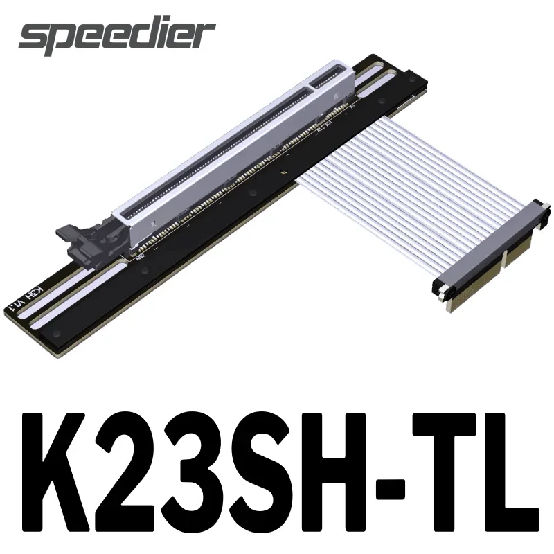 

2023 ADT New PCIe 4.0 x4 to x16 Riser Cable PCI-E 4x 16x Extender Conversion Cable RTX 3090 RX6800xt GPU PCI Express Silver Wire