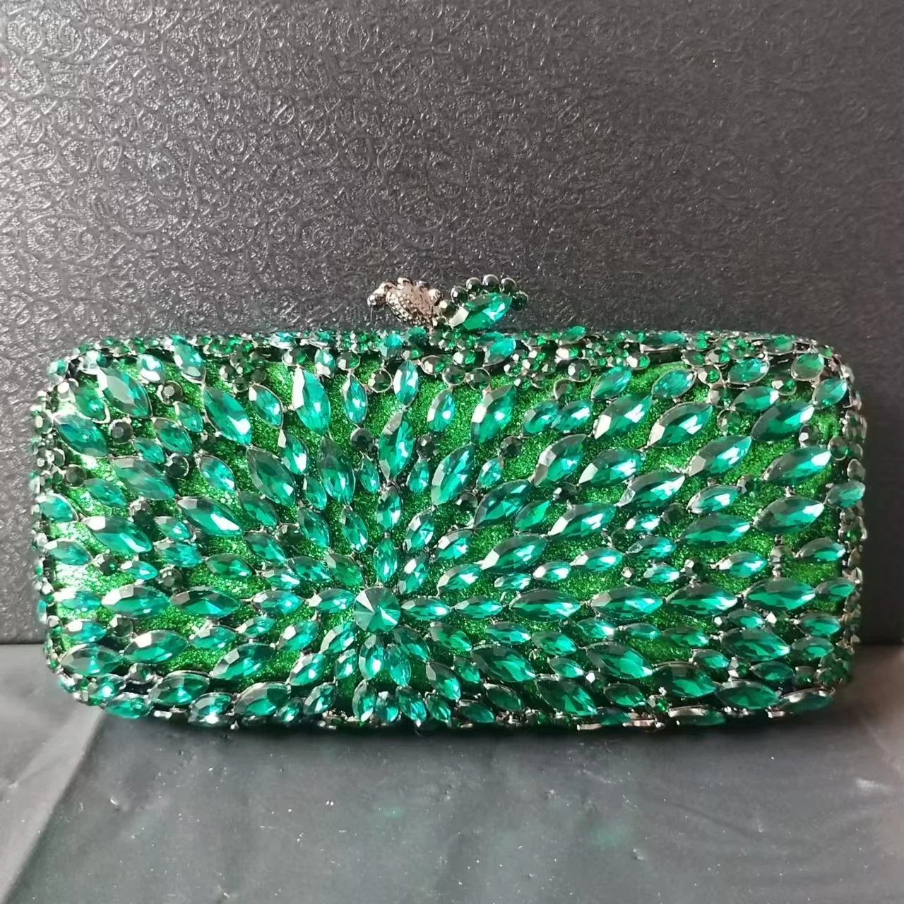 

Women Gold/Silver/Green/Purple Crystal Evening Bags Ladies Diamond Minaudiere Wedding Gems Clutch Bags Lady Handbag and Purse