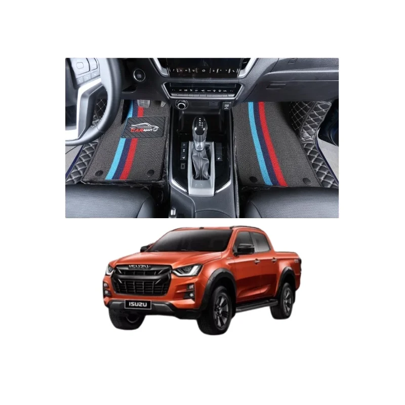 Full Surround Leather Car Mats Five-seat Full Set Of Double-layer Car Mats Dirt-resistant Mats For ISUZU PICKUP