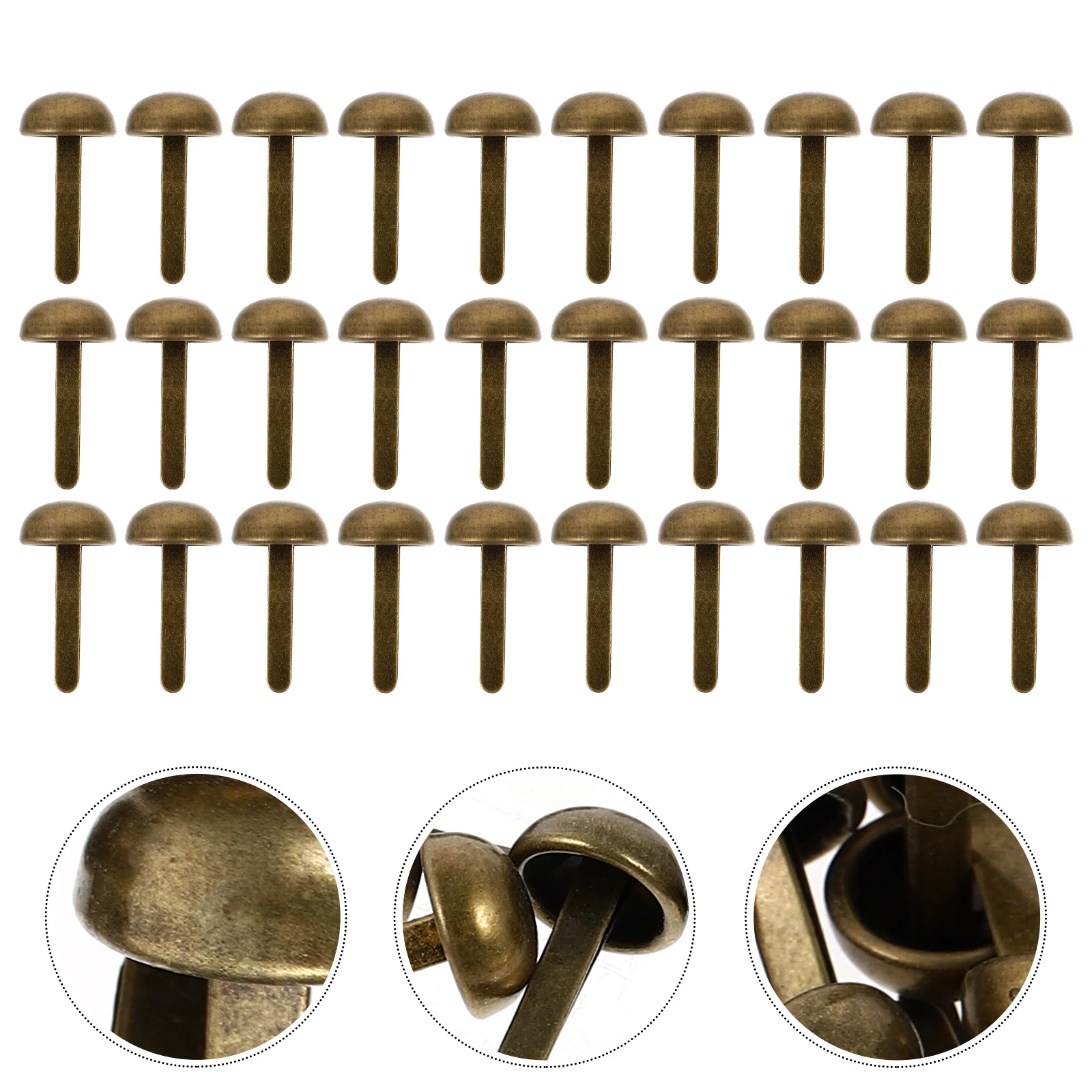

Mushroom Two Feet Decorative Rivet Durable Brads DIY Materials Craft Studs Metal Round Head Two legged Nails Claw Nails H made