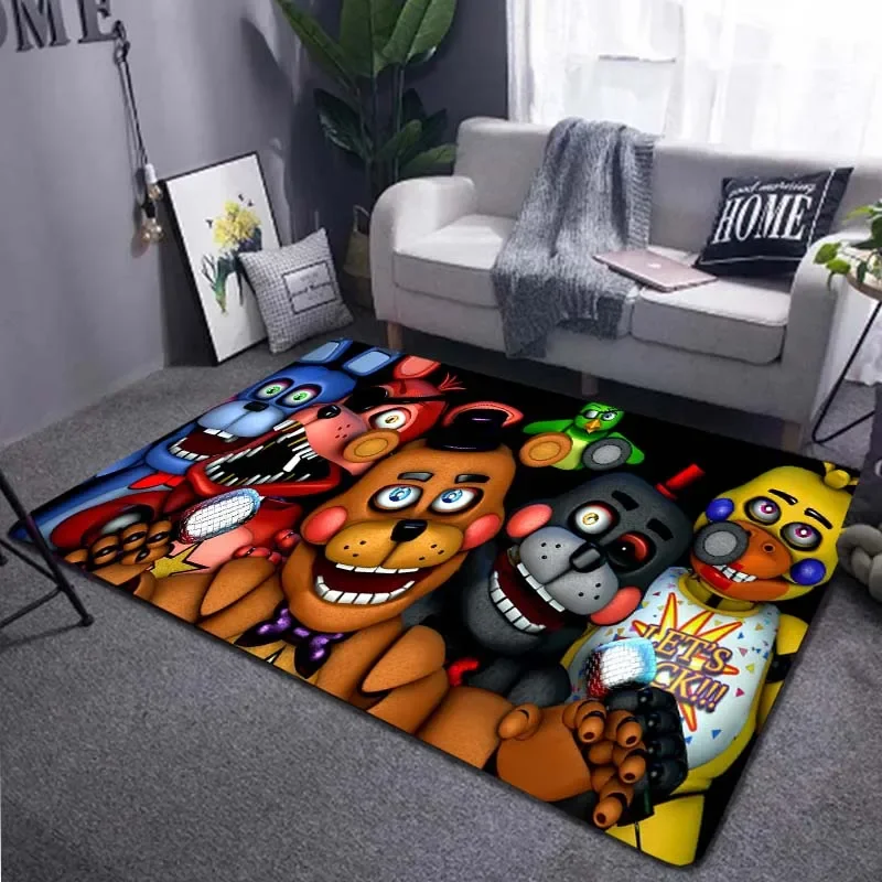 Horror Movie FNaf Carpet custom Area Rug Living Room Carpet Non-slip Rugs Birthday Gift Bathroom Mat Play Mat Rugs for Bedroom