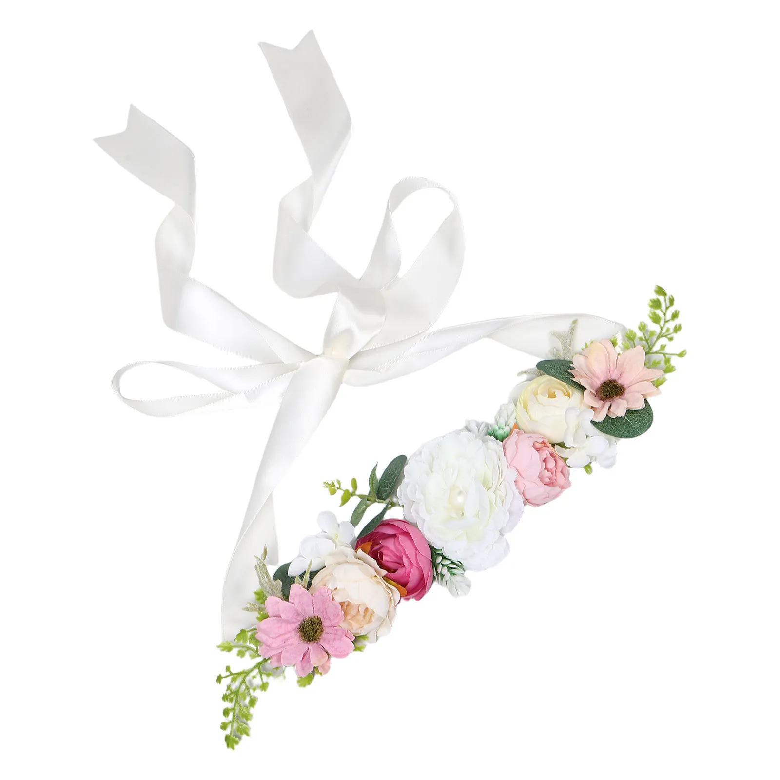 

Пояс для беременных с цветами в стиле бохо, регулируемый, с лесными цветочными мотивами, для свадьбы, вечеринки в честь рождения ребенка, для платья для беременных, реквизит для фотосессии, в деревенском стиле